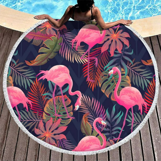 Flamingo Yoga Mat Gypsy Cotton Tablecloth Beach Throw Colorful & Easy to Clean 